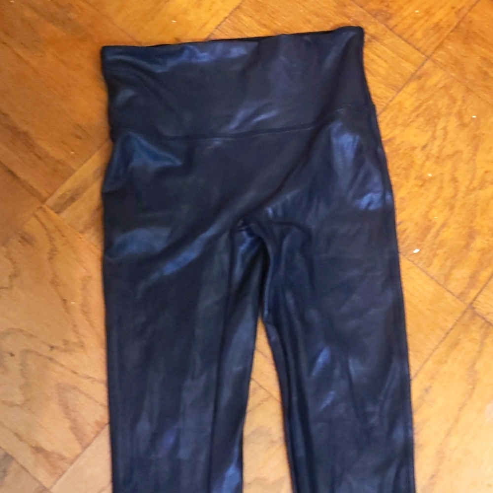 Size Large Tall Spanx faux leather leggings.  Worn once.